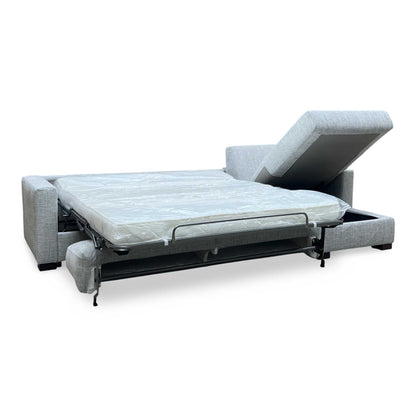 'Alcova’ Grey Fabric 3 Seater Sofa Bed with Storage Chaise Furniture Village
