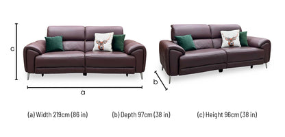 ‘Vino’ Cat-40_30 Oslo Mulberry Leather 3 Seater Power Recliner Sofa with Power Headrests and Heated Seats Furniture Village