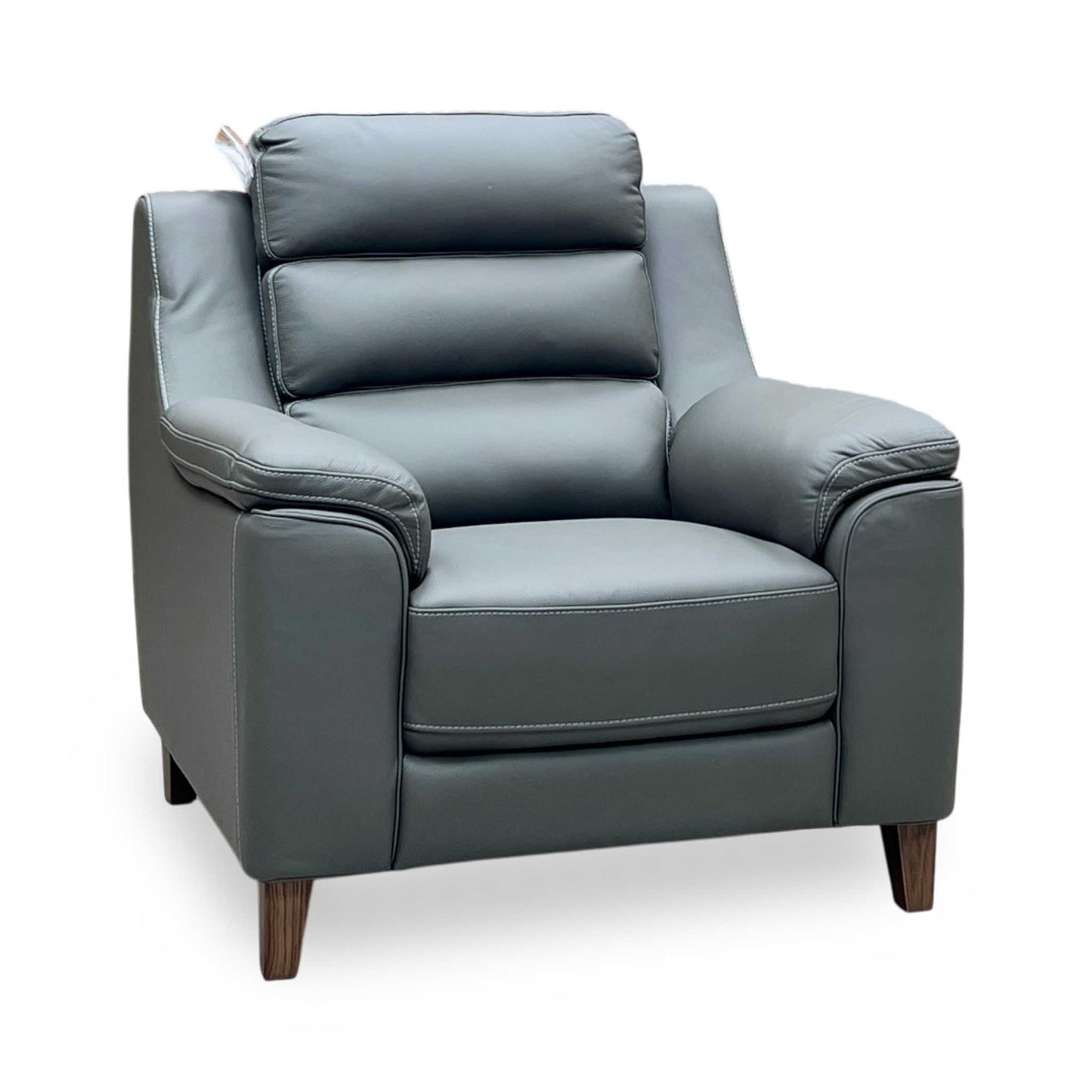 ‘Preston’ Dark Grey Full Leather Armchair Thornbrook (a Joseph James brand)