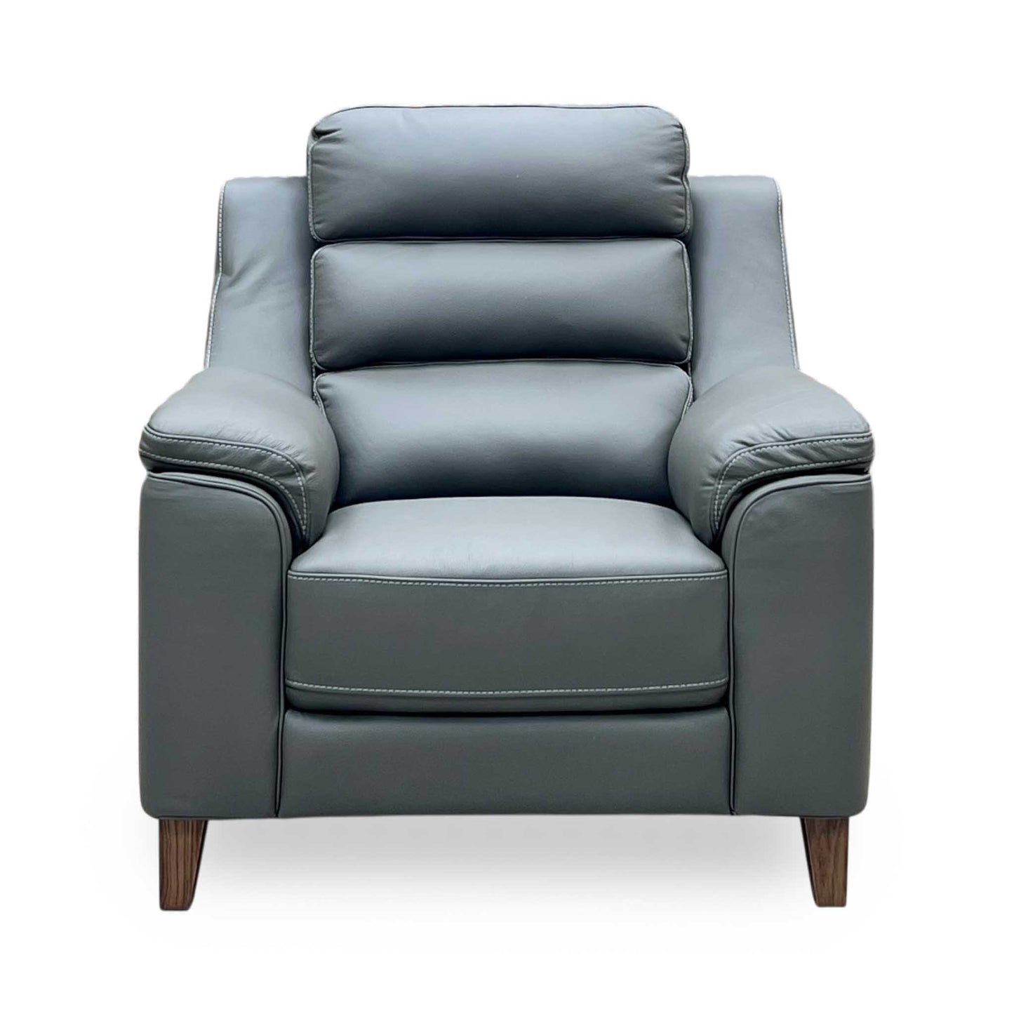 ‘Preston’ Dark Grey Full Leather Armchair Thornbrook (a Joseph James brand)