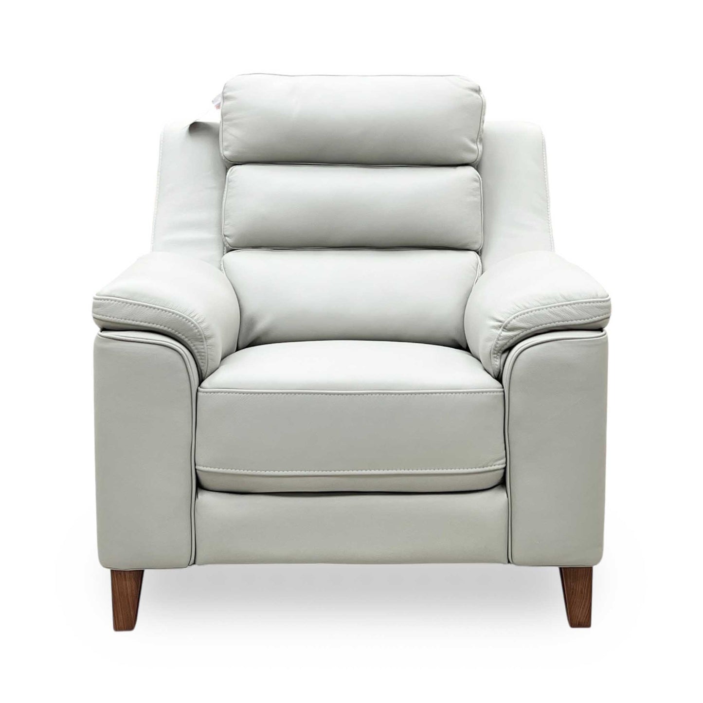 ‘Preston’ Pearl Grey Full Leather Armchair Thornbrook (a Joseph James brand)