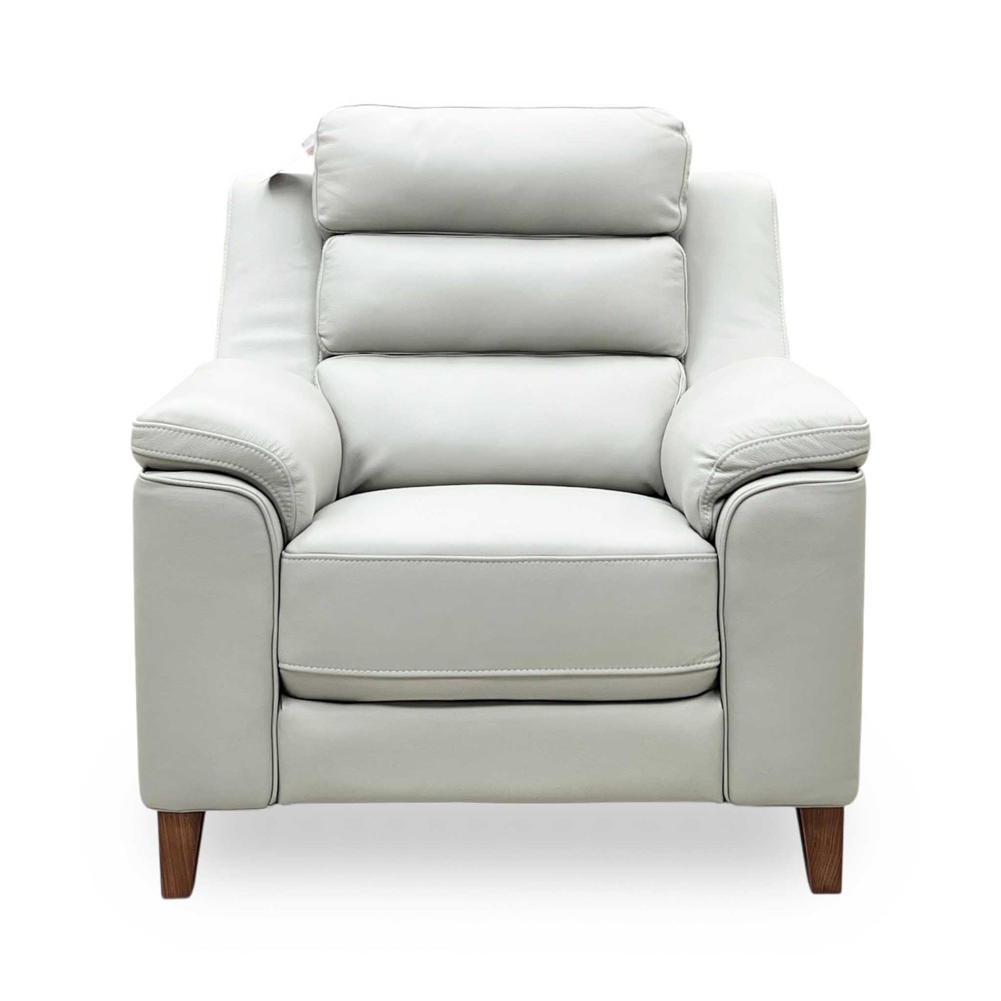 ‘Preston’ Pearl Grey Full Leather Armchair Thornbrook (a Joseph James brand)