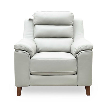 ‘Preston’ Pearl Grey Full Leather Armchair Thornbrook (a Joseph James brand)