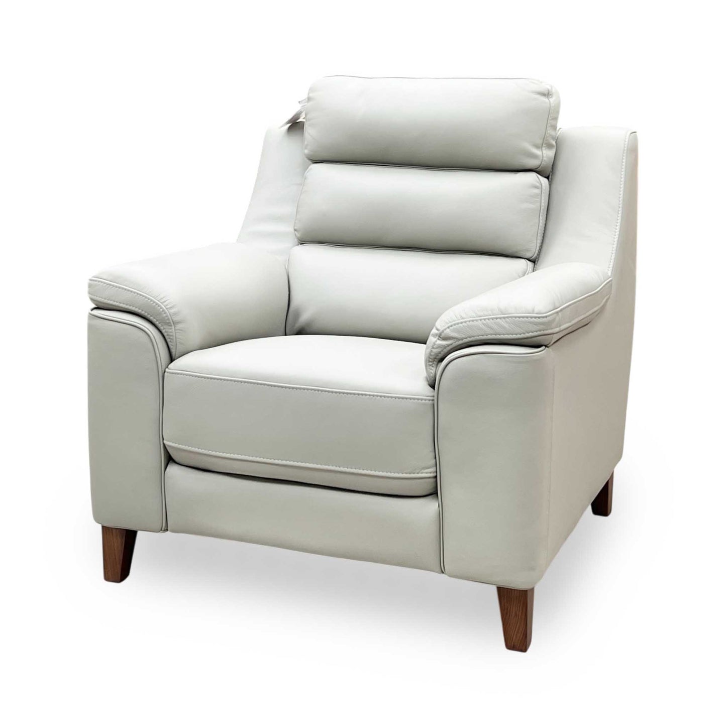 ‘Preston’ Pearl Grey Full Leather Armchair Thornbrook (a Joseph James brand)