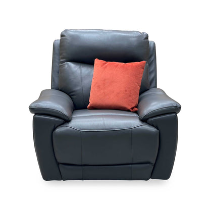 'Sloane' Cat-35_01 Florida Graphite Grey Leather Power Recliner Armchair Furniture Village