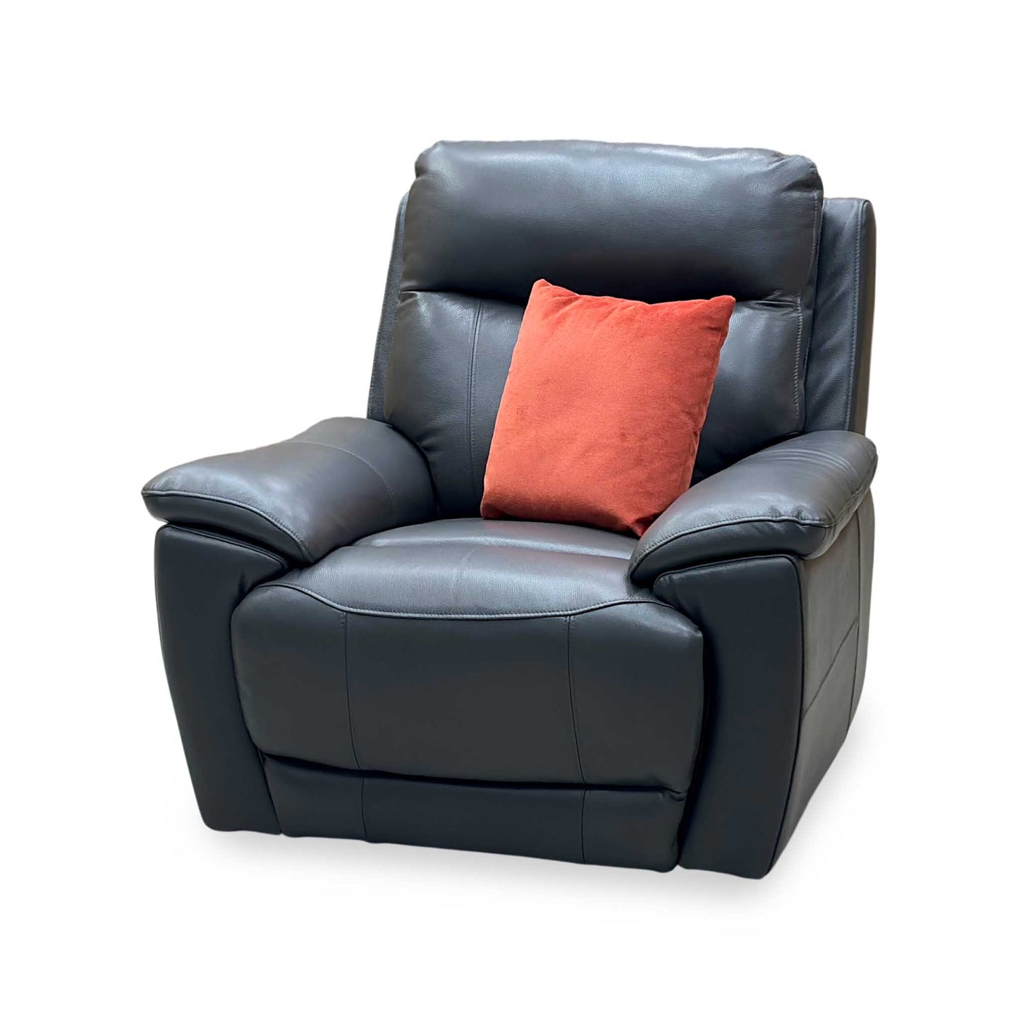 'Sloane' Cat-35_01 Florida Graphite Grey Leather Power Recliner Armchair Furniture Village