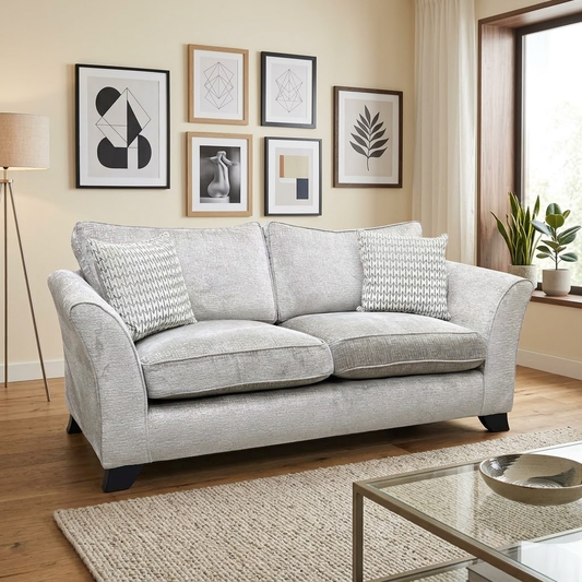 ‘Sasha’ Alexandra Truffle Chenille Fabric 3 Seater Sofa Furniture Village
