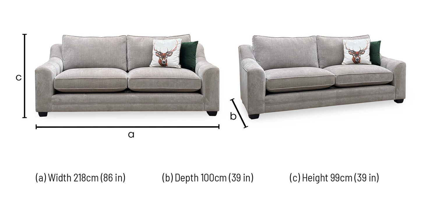 ‘Regency’ Aston Latte Fabric 3 Seater Sofa Furniture Village