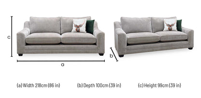‘Regency’ Aston Latte Fabric 3 Seater Sofa Furniture Village