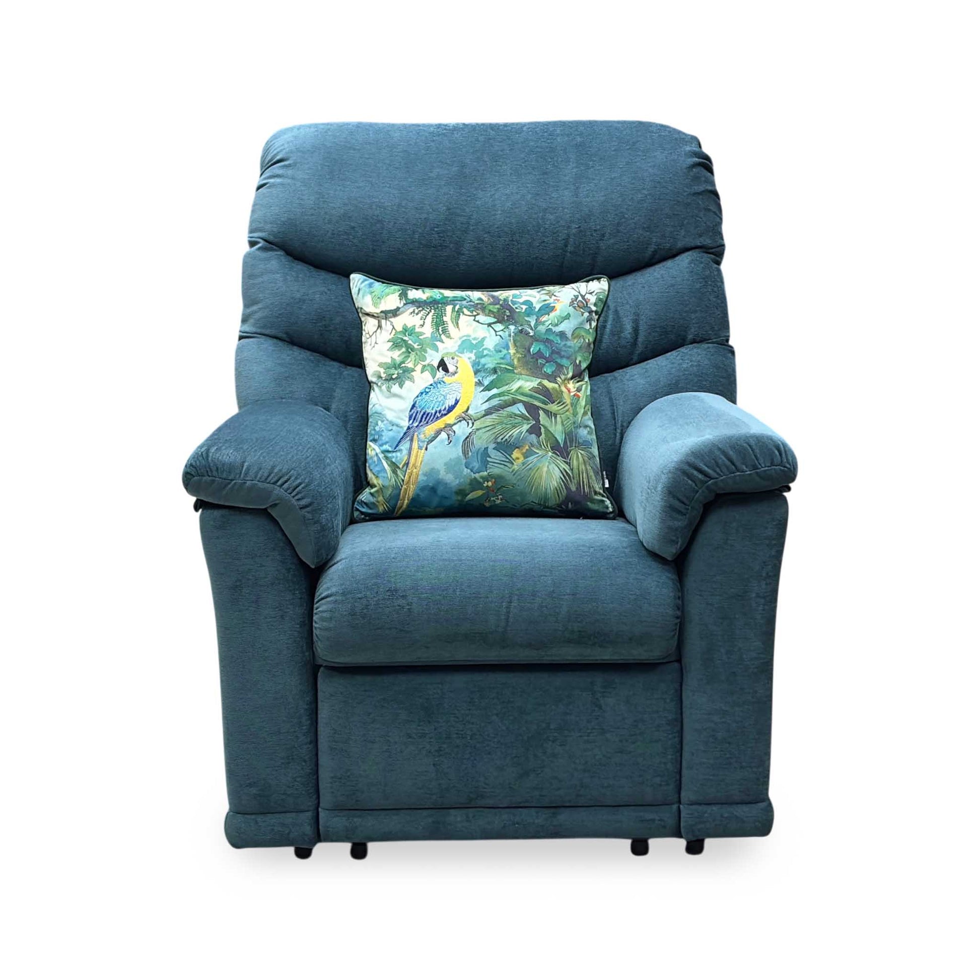 G Plan 'Malvern' B280 Liso Ocean Blue Fabric Power Recliner Armchair Furniture Village