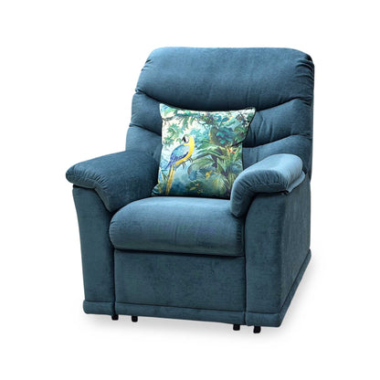 G Plan 'Malvern' B280 Liso Ocean Blue Fabric Power Recliner Armchair Furniture Village