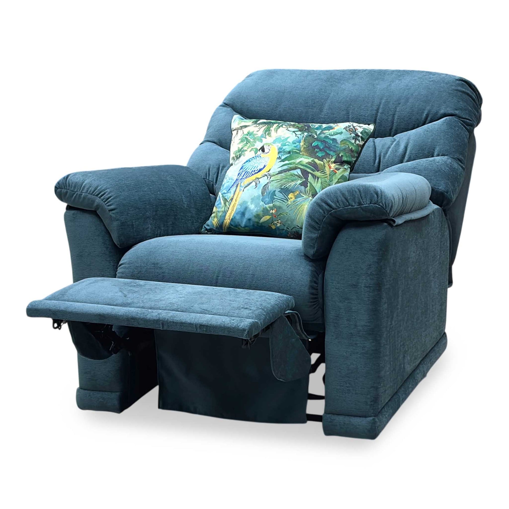 G Plan 'Malvern' B280 Liso Ocean Blue Fabric Power Recliner Armchair Furniture Village