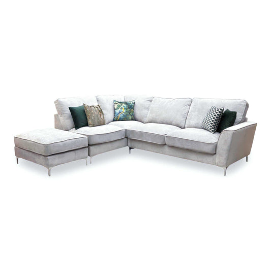 ‘Legend’ Kingston Silver Fabric Left Hand Facing Classic Back Corner Sofa