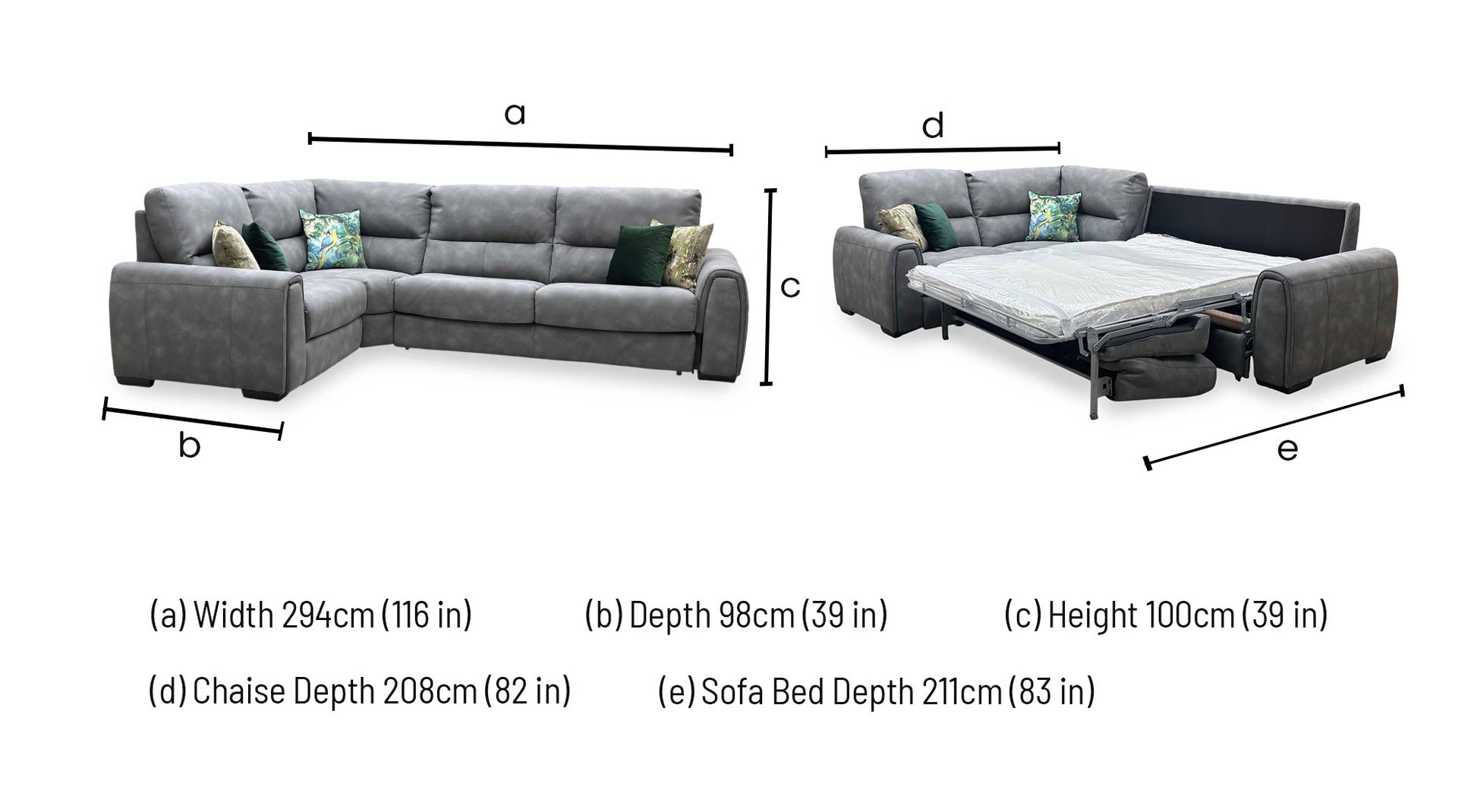 ‘Flex’ BFA-BEY-R16 Graphite Grey Fabric Small Corner Sofa Bed with Power Recliner and Storage Arms Furniture Village