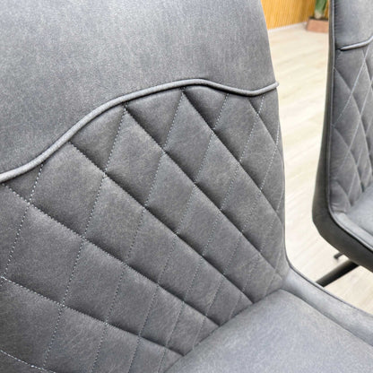 'Warrior' Charcoal Grey Fabric Standard Dining Chairs - Set of 6 Furniture Village
