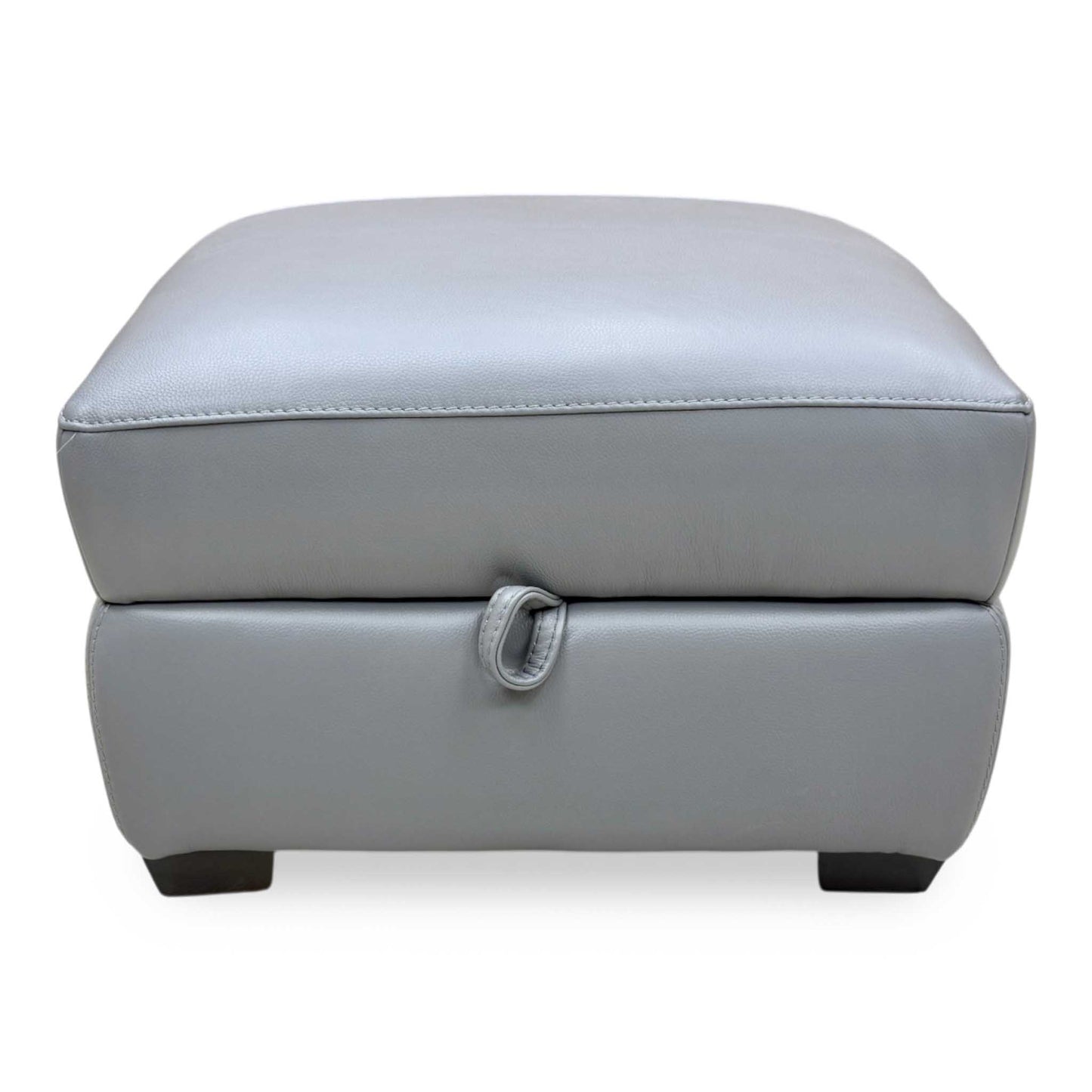 World of Leather 'Starlight Express' NC 435-E Sleet Grey Leather Storage Footstool Furniture Village