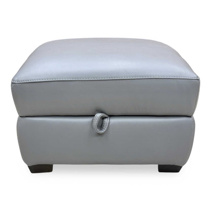 World of Leather 'Starlight Express' NC 435-E Sleet Grey Leather Storage Footstool Furniture Village