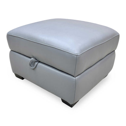 World of Leather 'Starlight Express' NC 435-E Sleet Grey Leather Storage Footstool Furniture Village