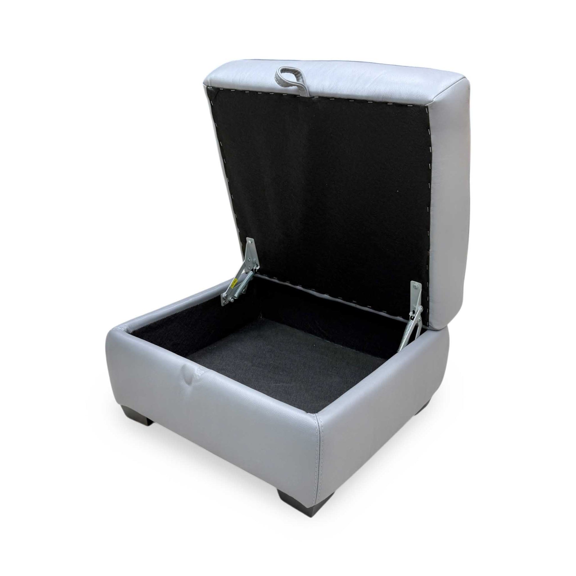 World of Leather 'Starlight Express' NC 435-E Sleet Grey Leather Storage Footstool Furniture Village