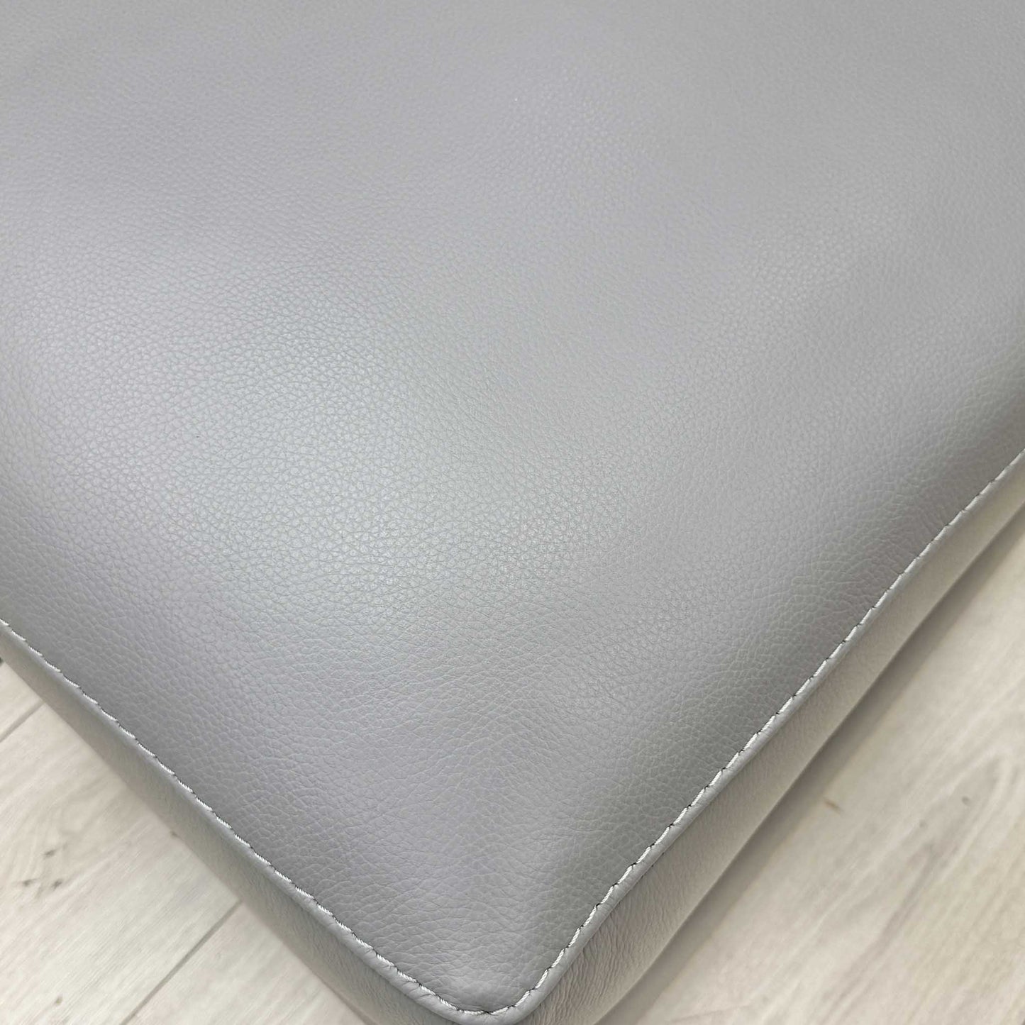 World of Leather 'Starlight Express' NC 435-E Sleet Grey Leather Storage Footstool Furniture Village