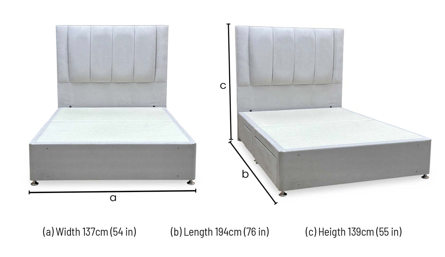 Sleep Story ‘Orwell’ Floor Standing Headboard + 4 Drawer Continental Base