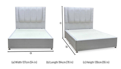 Sleep Story ‘Orwell’ Floor Standing Headboard + 4 Drawer Continental Base