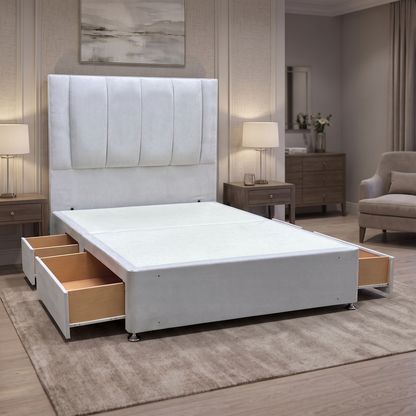 Sleep Story ‘Orwell’ Floor Standing Headboard + 4 Drawer Continental Base