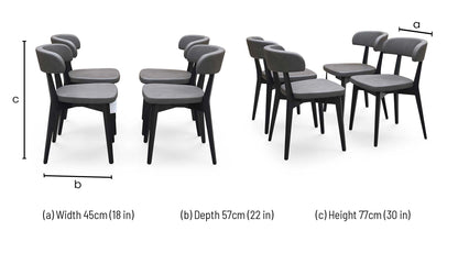 Connubia 'Siren' SOc-Vintage Ebony Brown Faux Leather Graphite Wooden Leg Dining Chairs - Set of 4 Furniture Village