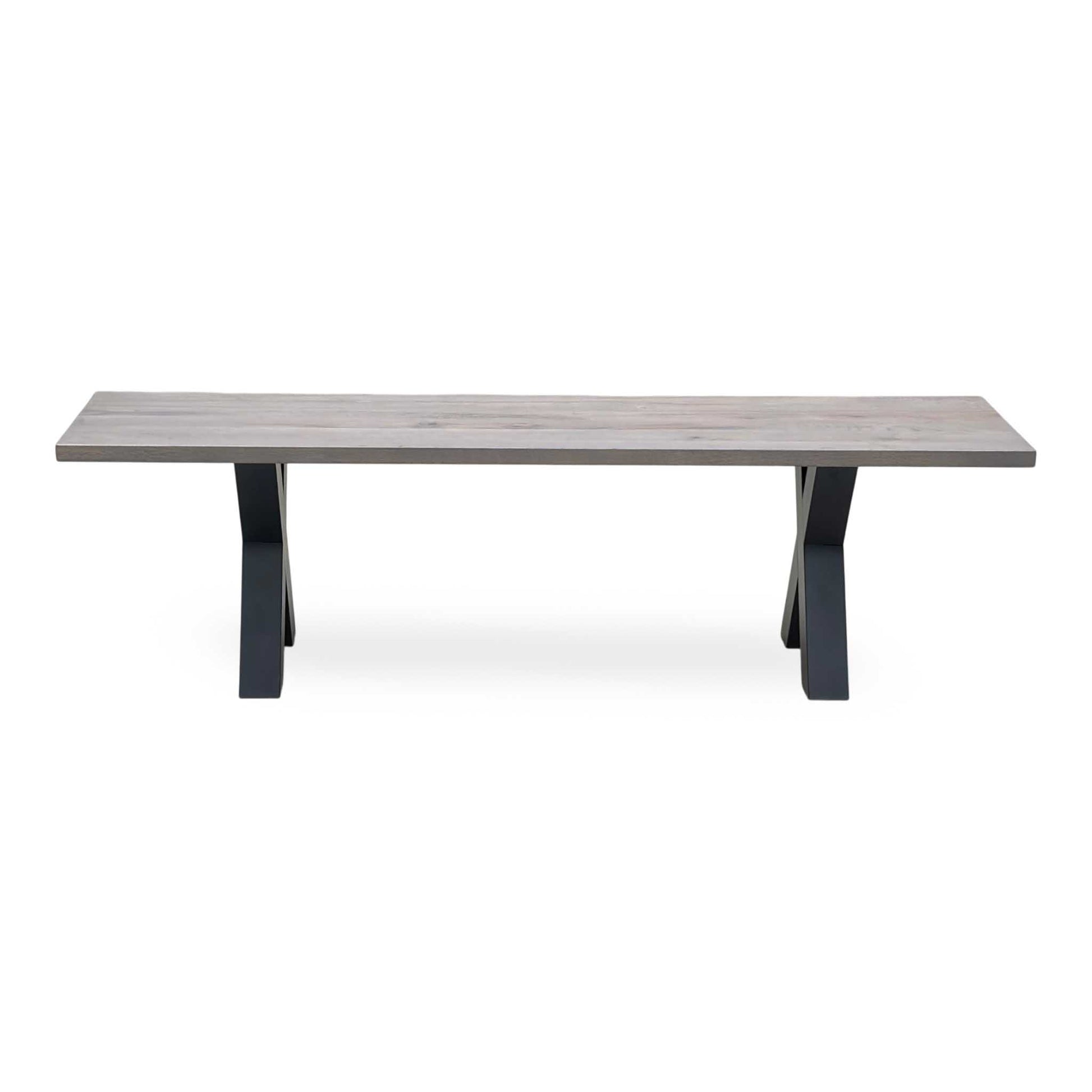 Bodahl 'Loki' 08 Vintage Grey Solid Oak 160cm Dining Bench with All Wooden X-Shaped Legs Furniture Village