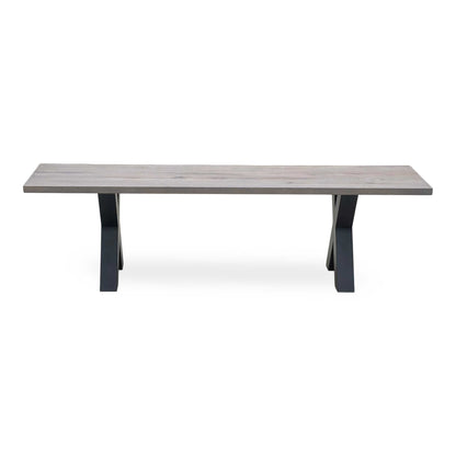 Bodahl 'Loki' 08 Vintage Grey Solid Oak 160cm Dining Bench with All Wooden X-Shaped Legs Furniture Village