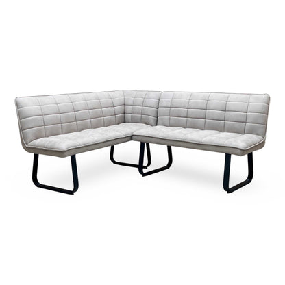 ‘Luno’ Taupe Faux Leather Left Hand Facing Corner Bench Furniture Village
