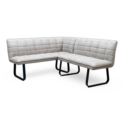 ‘Luno’ Taupe Faux Leather Left Hand Facing Corner Bench Furniture Village