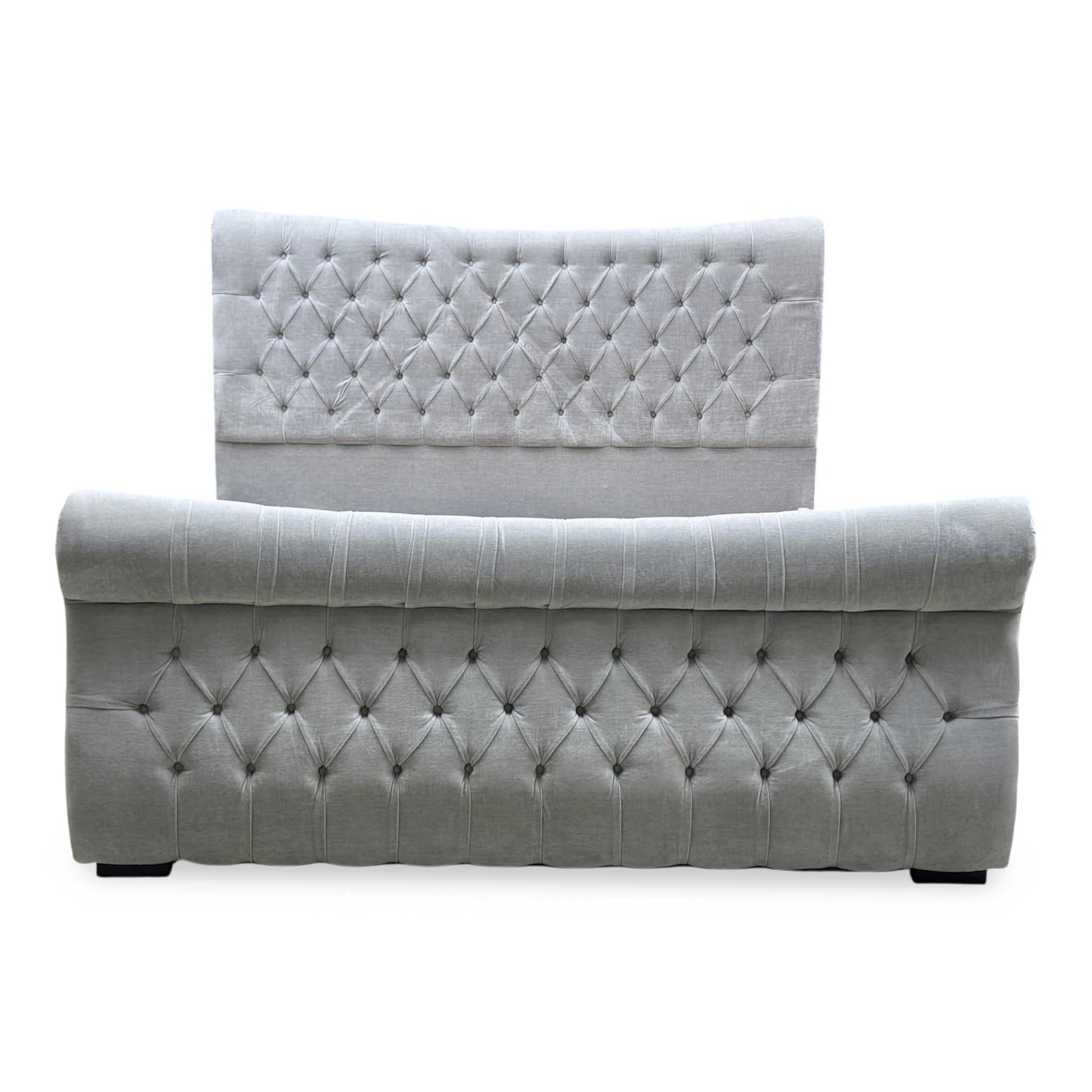 Sleep Story ‘Lance’ Aston Silver Fabric Left Hand Side Opening Ottoman Bed Frame - Super King Furniture Village
