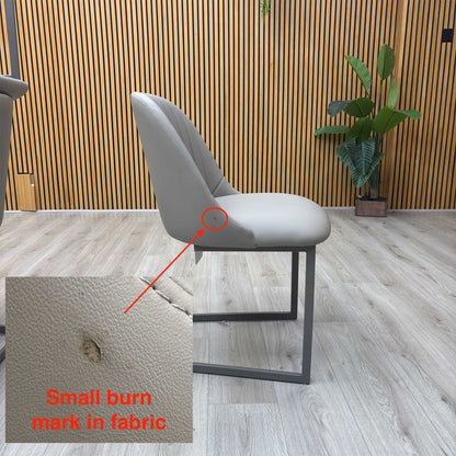 ‘Ivy’ Pale Grey Faux Leather Cantilever Dining Chairs - Set of 4 Furniture Village