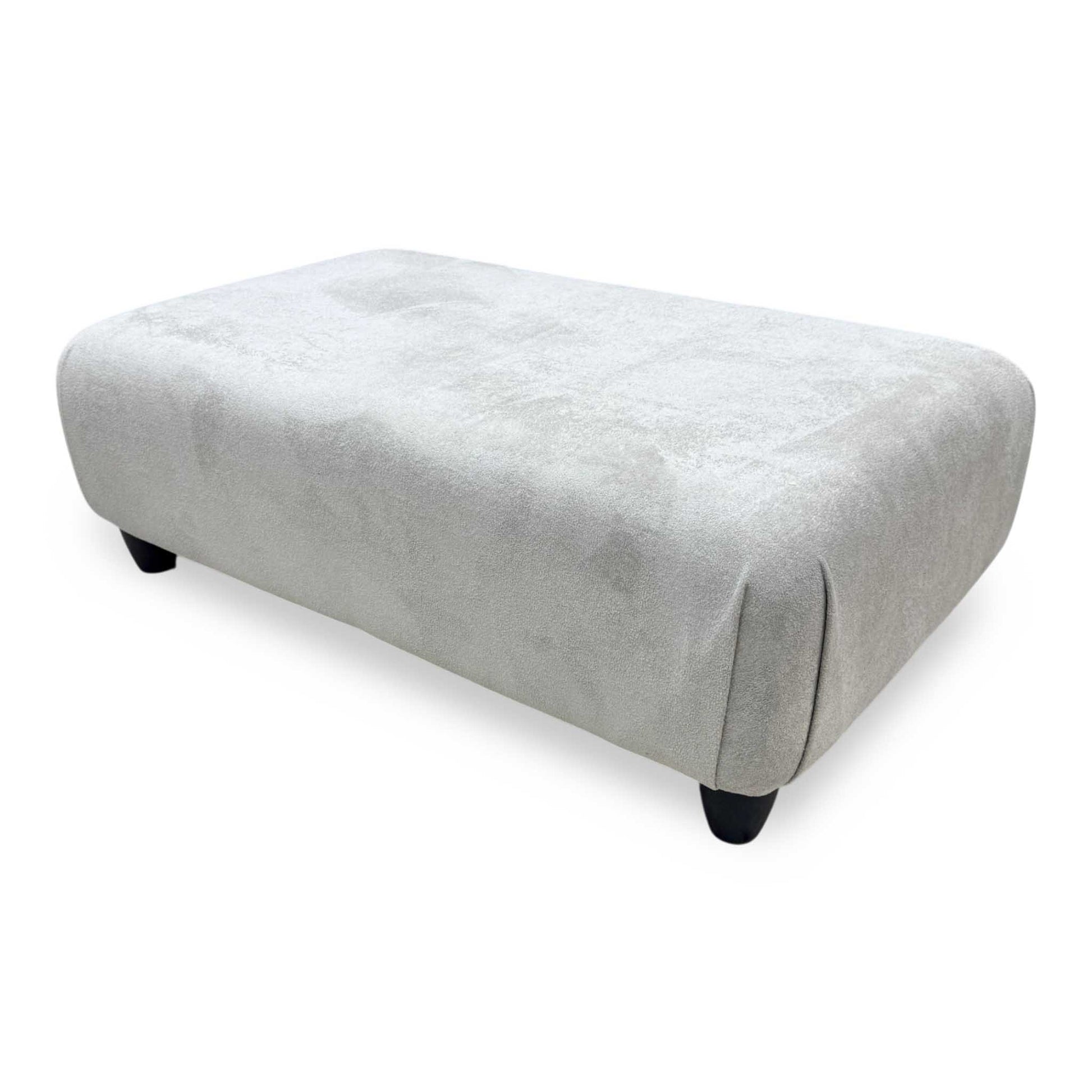 'Farrah' Riga Grey - Zena Silver DW Fabric Footstool Furniture Village