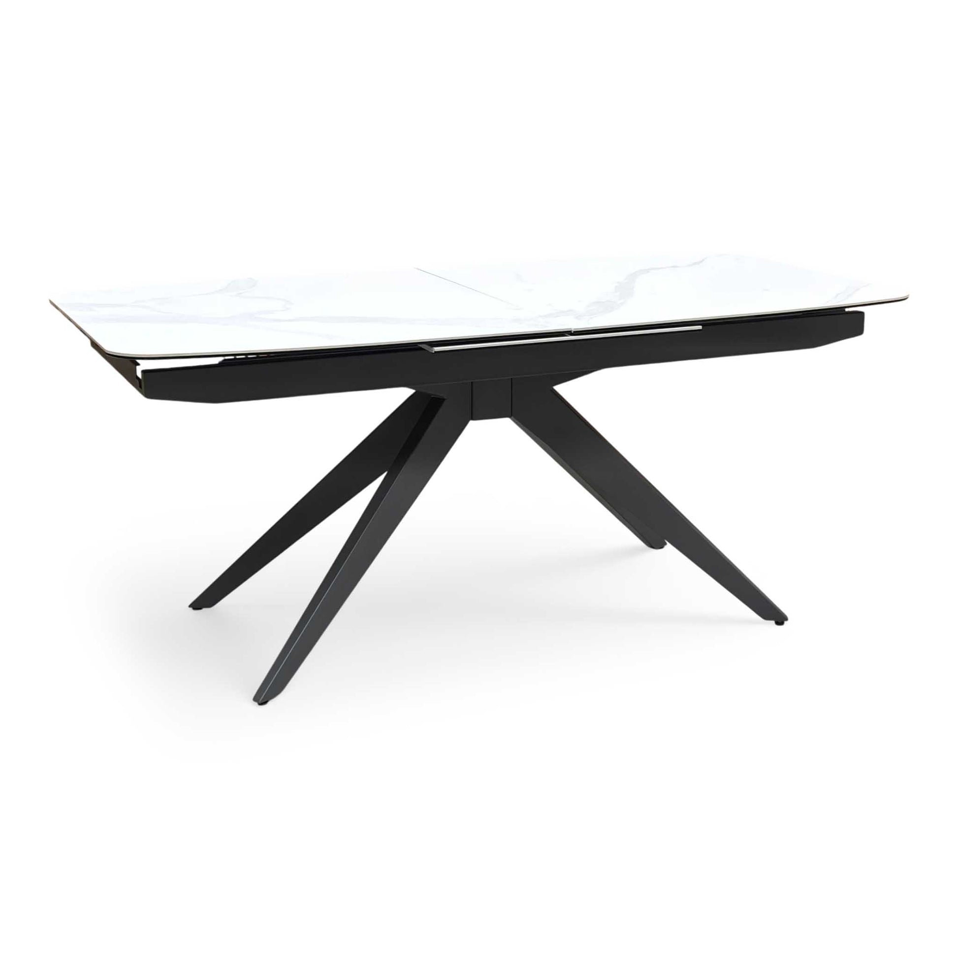 'Carrera' 180cm Pop Up Extending White Ceramic Dining Table Furniture Village