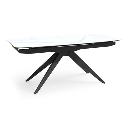 'Carrera' 180cm Pop Up Extending White Ceramic Dining Table Furniture Village