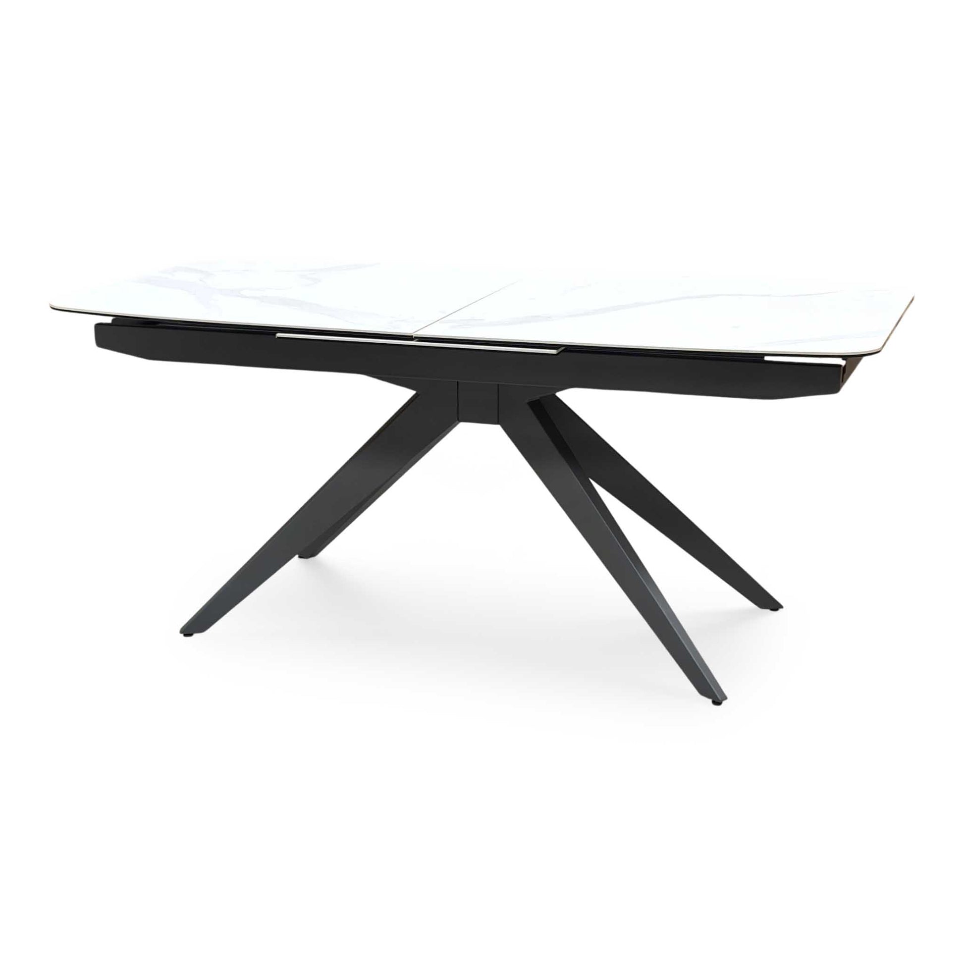 'Carrera' 180cm Pop Up Extending White Ceramic Dining Table Furniture Village