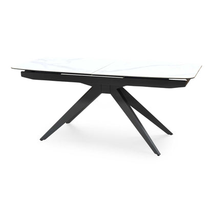 'Carrera' 180cm Pop Up Extending White Ceramic Dining Table Furniture Village