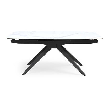 'Carrera' 180cm Pop Up Extending White Ceramic Dining Table Furniture Village