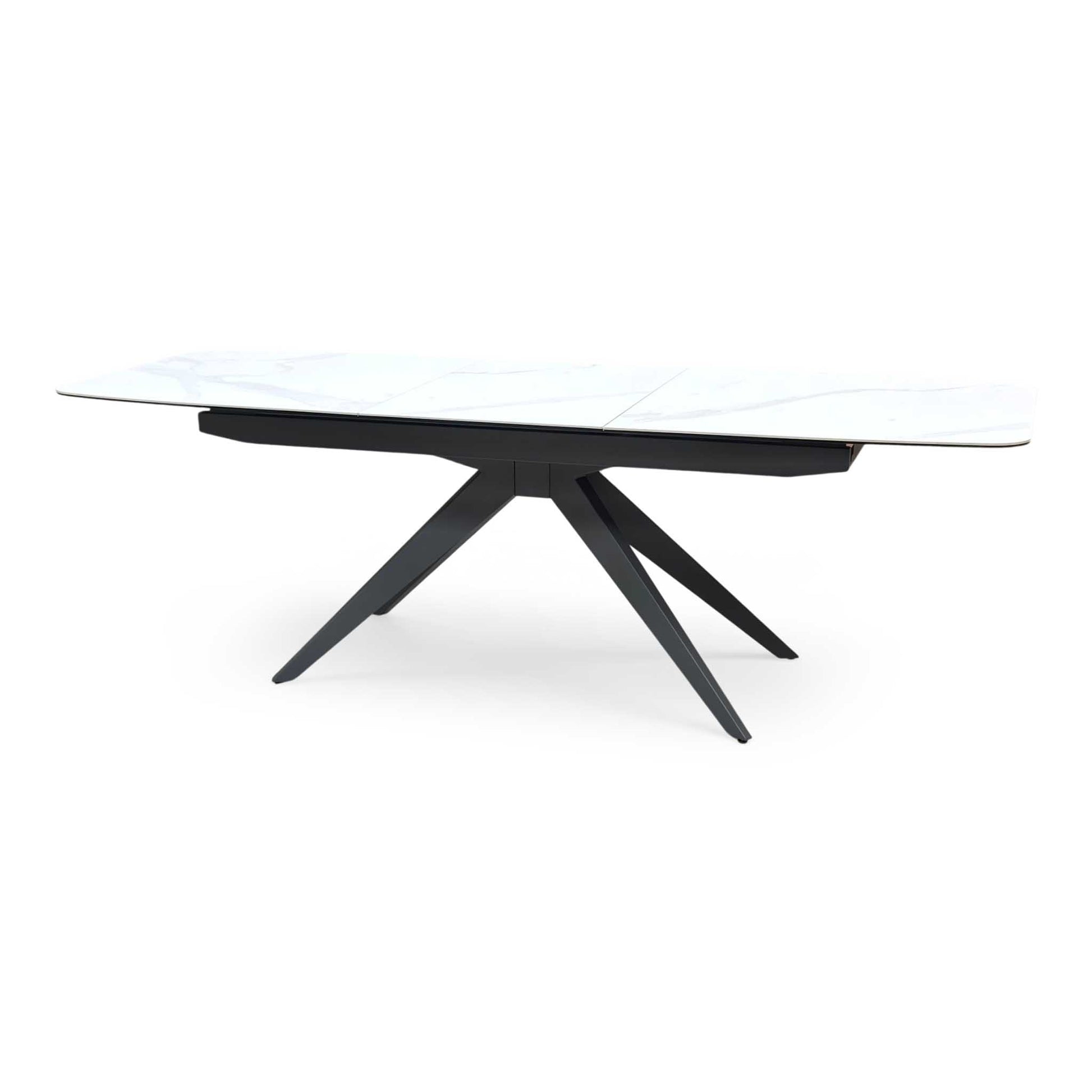 'Carrera' 180cm Pop Up Extending White Ceramic Dining Table Furniture Village