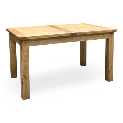 Furnitureland ‘Augusta’ Solid Oak 140cm Small Rectangular Extending Dining Table Furniture Village