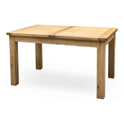 Furnitureland ‘Augusta’ Solid Oak 140cm Small Rectangular Extending Dining Table Furniture Village