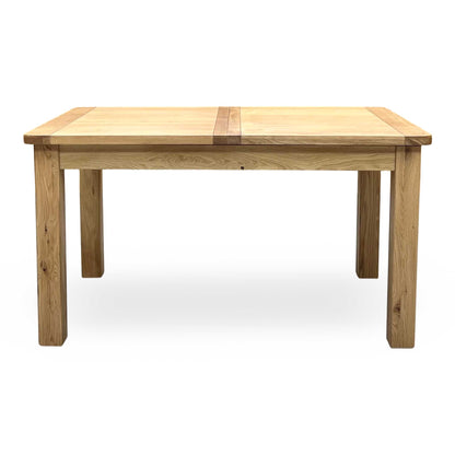 Furnitureland ‘Augusta’ Solid Oak 140cm Small Rectangular Extending Dining Table Furniture Village
