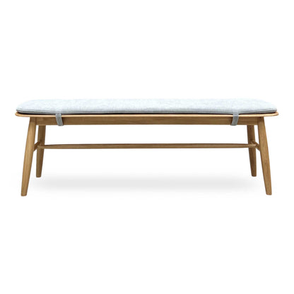 ‘Stockholm' Light Oak 150cm Dining Bench + Grey Bench Pad Furniture Village