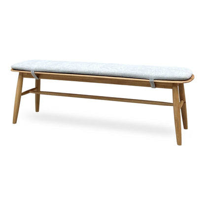 ‘Stockholm' Light Oak 150cm Dining Bench + Grey Bench Pad Furniture Village