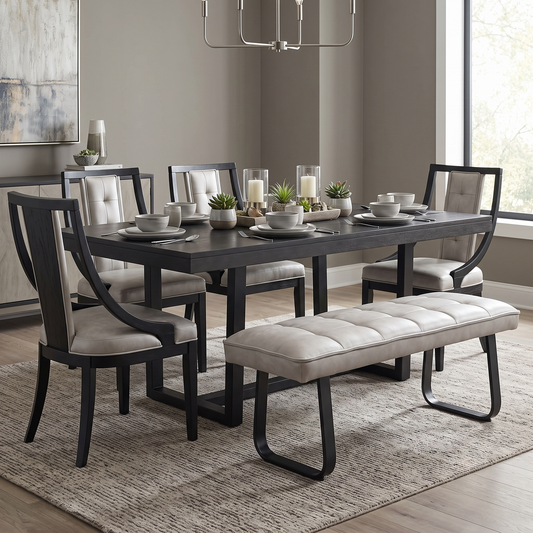 ‘Luno’ Taupe Faux Leather Low Bench Furniture Village