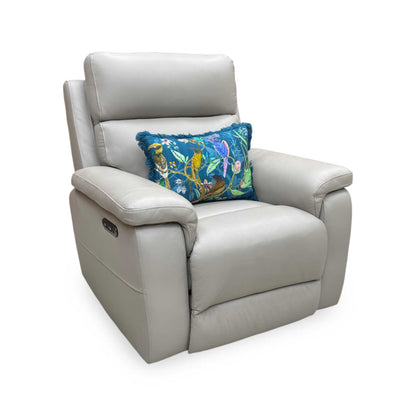 ‘Raven’ Oslo Light Grey Cat-40/27 Leather Power Recliner Chair – view 4
