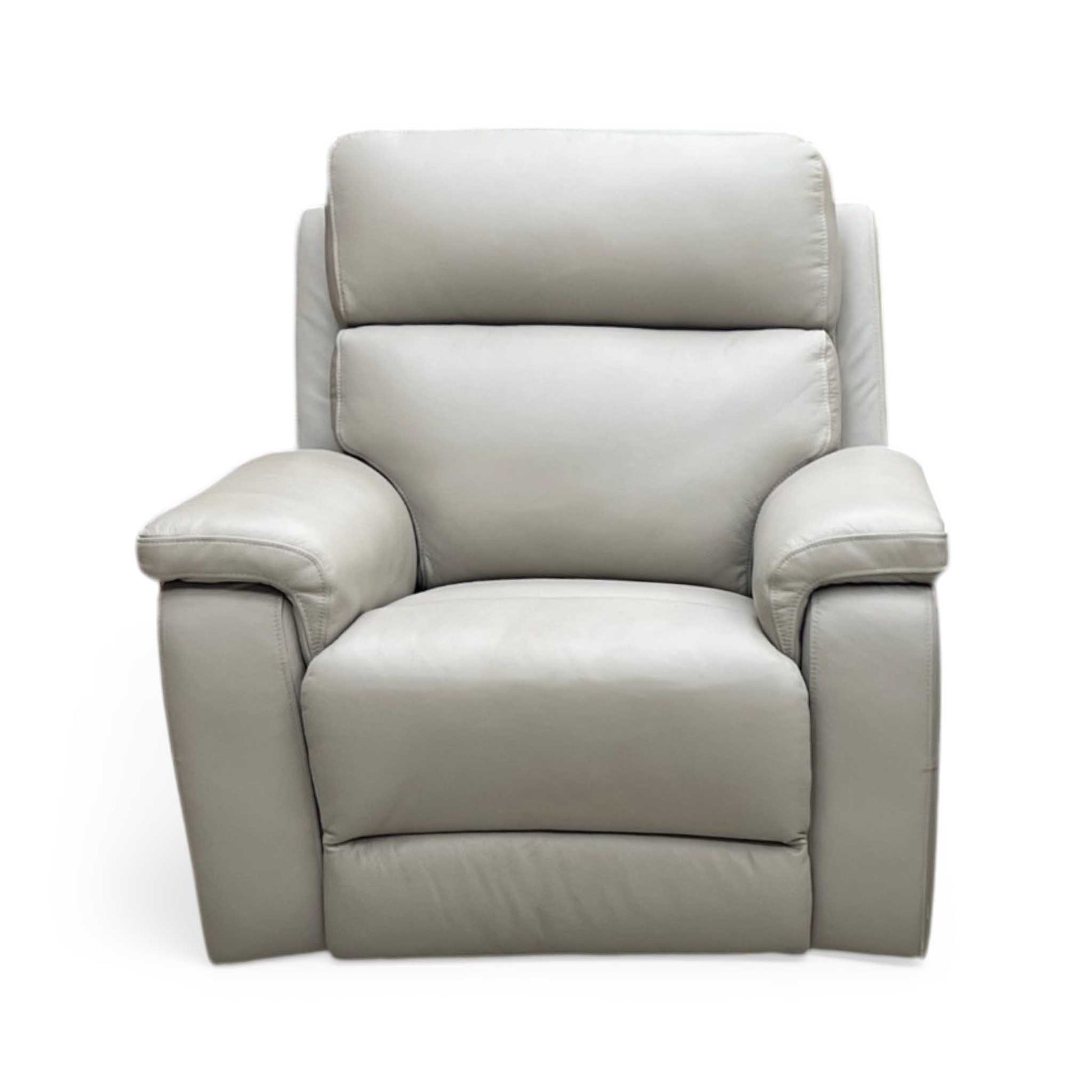 ‘Raven’ Oslo Light Grey Cat-40/27 Leather Power Recliner Chair Furniture Village