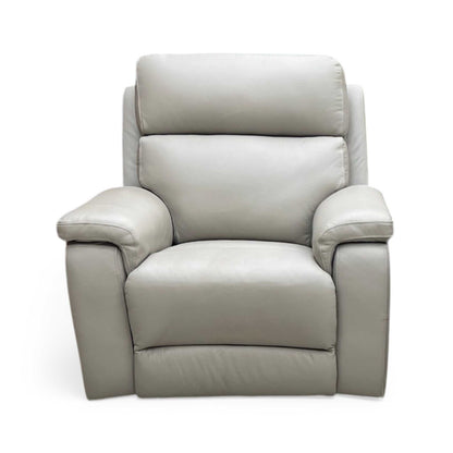 ‘Raven’ Oslo Light Grey Cat-40/27 Leather Power Recliner Chair Furniture Village